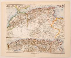cca 1902-1909 2 db Egyiptom és Algéria térképe a Meyers-féle lexikonból, 24x30 cm / cca 1902-1909 2 maps (Egypt, Algeria) from the Meyers Lexikon