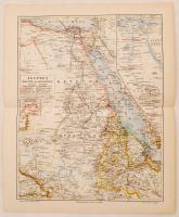 cca 1902-1909 2 db Egyiptom és Algéria térképe a Meyers-féle lexikonból, 24x30 cm /
cca 1902-1909 2 ...