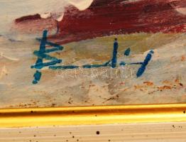 Beszedics Gábor (1957-): Kettesben anyával. Akril, farost, jelzett, újszerű keretben, 19x29 cm