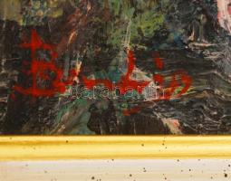 Beszedics Gábor (1957-): Etetés közben. Akril, farost, jelzett, újszerű keretben, 19x29 cm