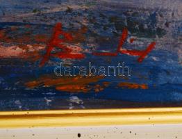 Beszedics Gábor (1957-): Balaton parton. Akril, farost, jelzett, újszerű keretben, 19x29 cm