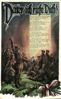 WWI German military card, soldiers, poem (EK)