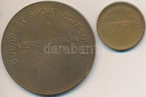 1937. "Budapest Sport Egyesület Versenydíja" 2db Br díjérem különböző méretben, egyik &quo...