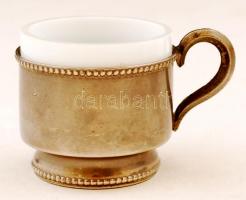 Üvegbetétes fém mini csésze, 6 db