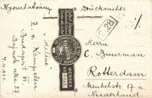Budapest I. Királyi várbazár, hátoldalon: 'Globe Int. Correspondence and Exchange Club'