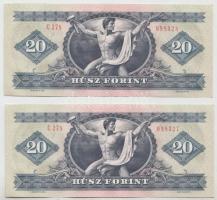 1980. 20Ft (4x) köztük kettő sorszámkövető T:I,I-