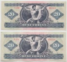 1980. 20Ft (4x) köztük kettő sorszámkövető T:I,I-