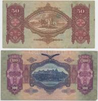1930. 100P + 1932. 50P + 1936. 10P + 1941. 20P mind hamis nyilaskereszt felülbélyegzéssel (fake over...