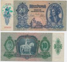 1930. 100P + 1932. 50P + 1936. 10P + 1941. 20P mind hamis "Kerületi Pártvezető Kőszeg" nyi...
