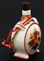 Zsolnay porcelán kulacs, matricás, hibátlan, jelzett, m:9,5 cm