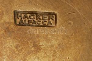 Régi alpakka füles bögre, jelzett, d: 10,5 cm, m: 8 cm