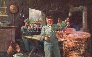 WWI Hungarian field kitchen, soldiers s: F. Höllerer (fa)