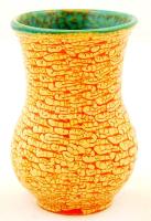 Gorka Iparművészeti Vállalatos váza, mázas kerámia, jelzett,m:16,5 cm