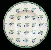 Jelzett mély és lapos tányér készlet, jelzett, hibátlan, d:24 cm, d:27 cm