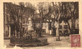 Aups, Le Monument aux Morts et la Mairie / monument, TCV card
