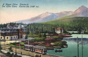 Tátra, Csorba-tó, villamos / lake, tram (EK)