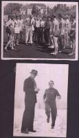 1936 Sajtófotók a berlini olimpiáról, Simpson mester edzést tart, Karácsonyfa a Magyar Atlétikai Clu...