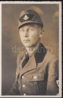 cca 1934-1945 Fiatalember a Deutsche Arbeitsfront egyenruhájában, fotólap, 9x14 cm / cca 1934-1945 Member of Deutsche Arbeitsfront, photocard, 9x14 cm