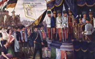 Charles IV, Franz Joseph, Archduke Joseph Ferdinand of Austria, Archduke Eugen of Austria, Tisza István, Burián István, Count Franz Conrad von Hötzendorf, Báró Hazai Samu, Krobatini Sándor