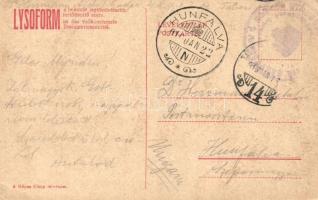 Wilhelm II, Lysoform advertisement on the backside II. Vilmos, Lysoform reklám a hátoldalon