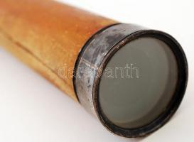 Régi (1800-as évekbeli) tengerészeti hajózási távcső: mono teleszkópos, négytagú távcső szemlencse-z...