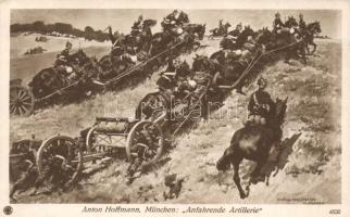 Anfahrende Artillerie / WWI German artillery s: Anton Hoffmann (EK)