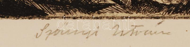 Szőnyi István (1894-1960): Aktok. Rézkarc, papír, jelzett, üvegezett keretben, 24×19 cm