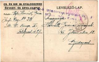 Cs. és kir. 38. gyalogezred; özvegy- és árvaalap / WWI Hungarian infantry regiment