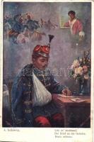 WWI Austro-Hungarian hussar, love letter s: A. Setkowicz (EK)