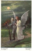 WWI Austro-Hungarian soldier with an angel, Emge Nr. 131. artist signed