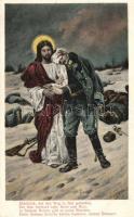 WWI K.u.K. injured soldier with Jesus Christ s: G. Sieben