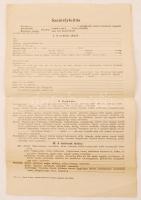 1921 Pénzügyőr személyleírás űrlap, hátoldalt rajzos kitöltési útmutatóval