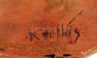 Kallós jelzéssel: Férfi profil, kerámia, jelzett, 22x20 cm