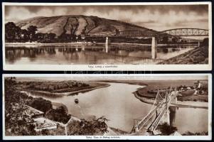 Tokaj hajtatlan panorámalap - 2 db régi képeslap / 2 old postcards
