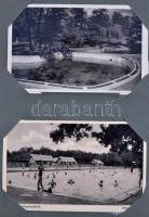 2 db képeslapalbum 378 férőhellyel összesen, benne 236 db régi magyar városképes lappal (30 cm x 29,...