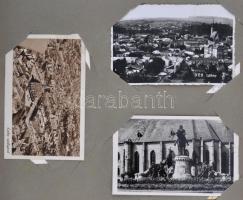 2 db képeslapalbum 378 férőhellyel összesen, benne 236 db régi magyar városképes lappal (30 cm x 29,...