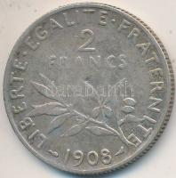 Franciaország / Modern Köztársaság 1908. 2Fr Ag T:2-
France / Modern Republic 1908. 2 Francs Ag C:VF