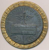 1949. "Textilkereskedelmi Központ Szövetheti Kirakatverseny" aranyozott fém plakett tokban (50mm) T:1-