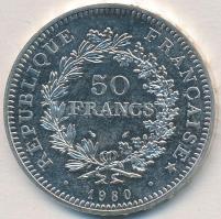 Franciaország 1980. 50Fr Ag "Herkules csoport" T:1- France 1980. 50 Francs Ag "Hercules group" C:AU Krause KM#941.1