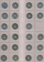 Franciaország ~410db-os vegyes fémpénz gyűjtemény 3db "Half Penny" feliratú érmetartó albu...