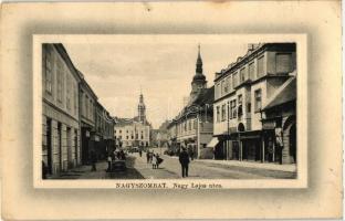 Nagyszombat, Nagy Lajos utca, Weisz D. Adolf ruhakereskedése / street, shops