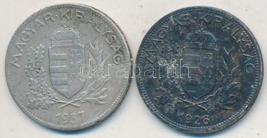 1923-1937. 1P Ag (2x) T:2,2- patina