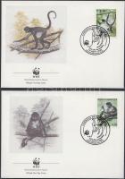 WWF Geoffroy-pókmajom sor 4 FDC WWF Geoffroy spider monkey set 4 FDC