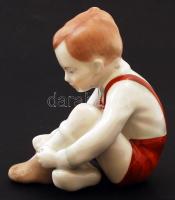 Aqvincumi cipőfűző kisfiú, kézzel festett, jelzett, hibátlan, m:10 cm