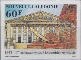 50th anniversary of the joining of New Caledonia to French National Assembly imperforated stamp, 50 éves az új-kaledóniai részvétel a francia nemzetgyűlésen vágott bélyeg