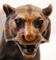 Antoine-Louis Barye (1796 - 1875): Sétáló tigris. Bronz, jelzett, egyedi bronz talapzattal, m:19 cm ...