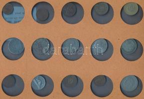 69db vegyes külföldi fémpénz albumba rendezve, közte svéd, portugál, amerikai, olasz fémpénzek T:veg...