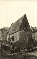 Praha, Prague - 4 old postcards, Altneusynagoge / Old-New Synagogue, tombstone of Judah Loew ben Bezalel, Judaica