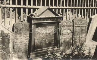 Praha, Prague - 4 old postcards, Altneusynagoge / Old-New Synagogue, tombstone of Judah Loew ben Bez...