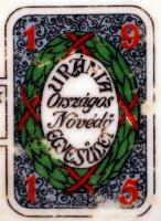 A hadbavonultak özvegyei és árvái javára készített, a koronás magyar kiscímerrel díszített virágmotí...